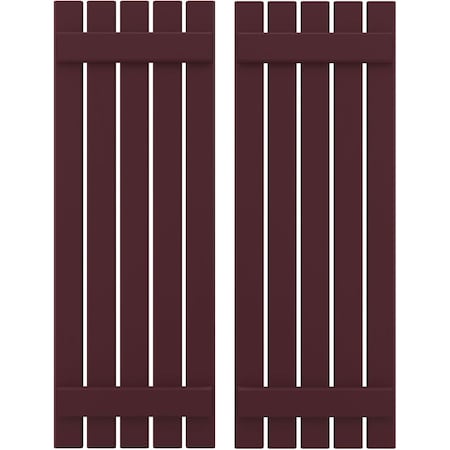Ekena Millwork Americraft 5-Board, 2 Batten Exterior Real Wood Spaced Board-n-Batten Shutters, ARW101SB519X33WRH, PR ARW101SB519X33WRH